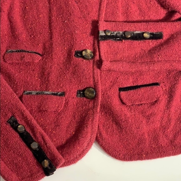 Anthropologie Laureate Lane Original Maroon Wool blazer jacket red medium - Picture 4 of 7